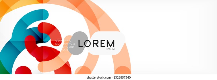 Line design circles abstract background, vector illustration
