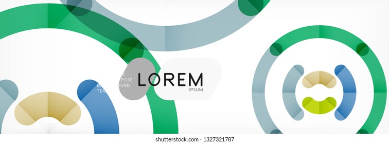 Line design circles abstract background, vector illustration