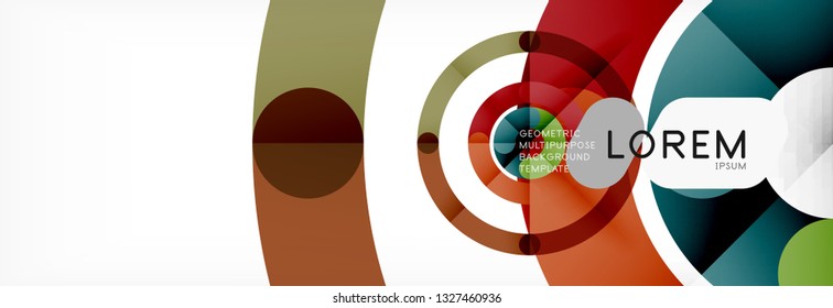 Line design circles abstract background, vector illustration