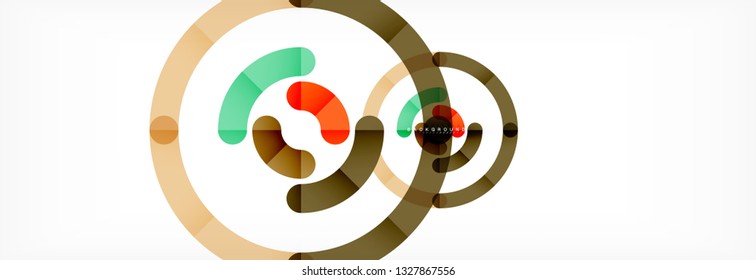 Line design circles abstract background, vector illustration