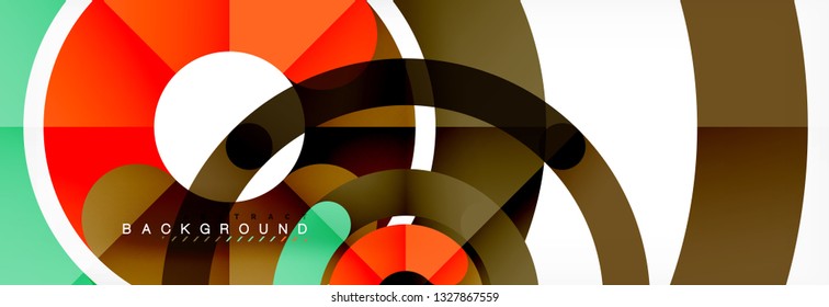 Line design circles abstract background, vector illustration