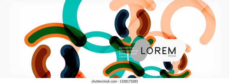 Line design circles abstract background, vector illustration