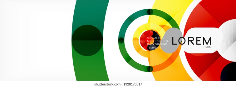 Line design circles abstract background, vector illustration