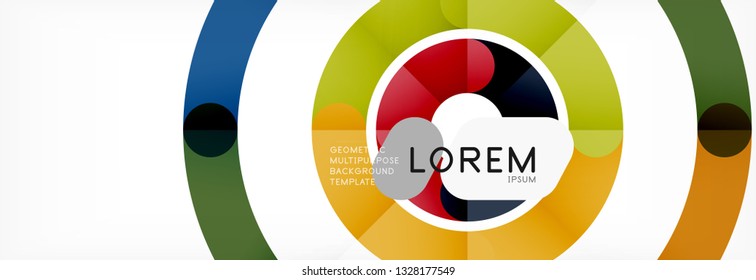Line design circles abstract background, vector illustration