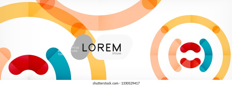 Line design circles abstract background, vector illustration
