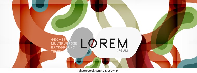 Line design circles abstract background, vector illustration