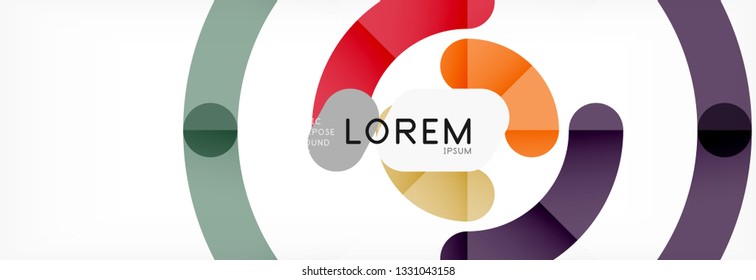 Line design circles abstract background, vector illustration
