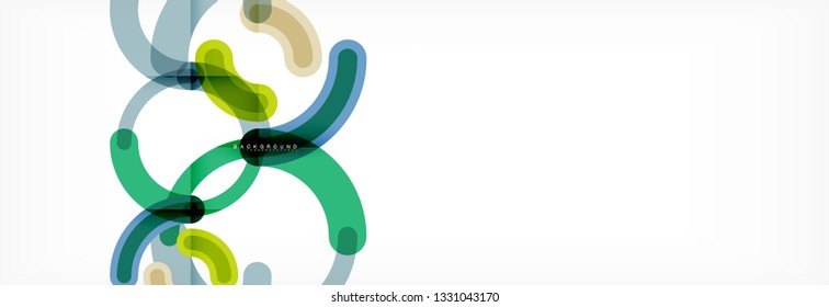Line design circles abstract background, vector illustration