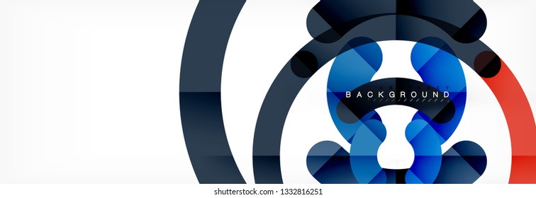 Plano de fundo abstrato dos círculos de design de linha, ilustração de vetor