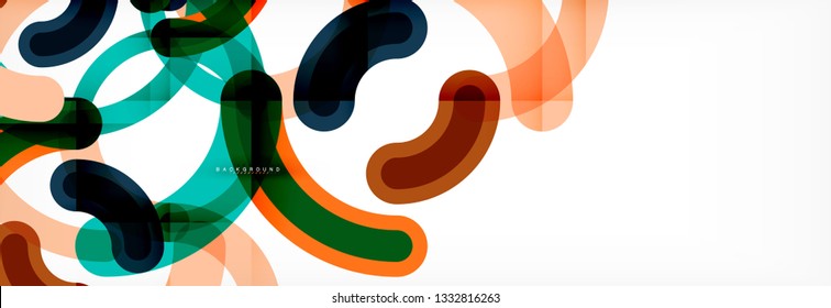 Line design circles abstract background, vector illustration