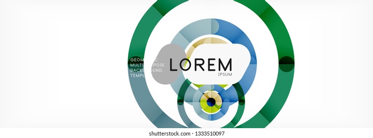 Line design circles abstract background, vector illustration