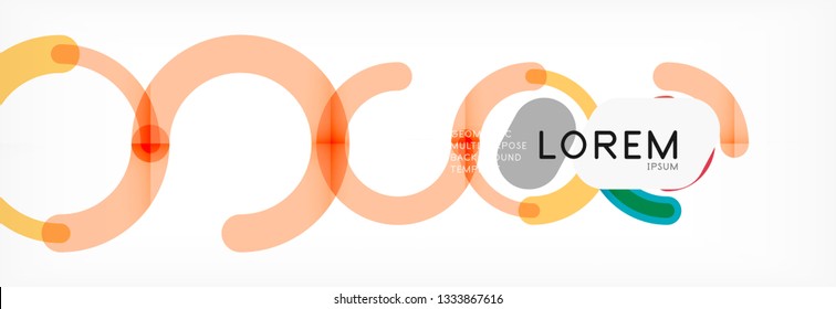 Line design circles abstract background, vector illustration