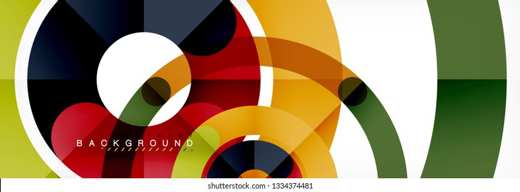 Line design circles abstract background, vector illustration