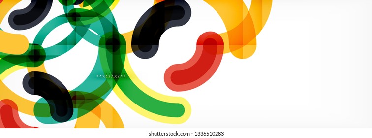 Line design circles abstract background, vector illustration