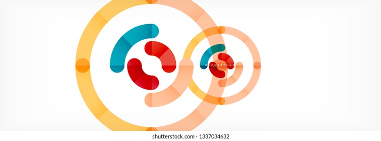 Line design circles abstract background, vector illustration