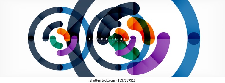 Line design circles abstract background, vector illustration