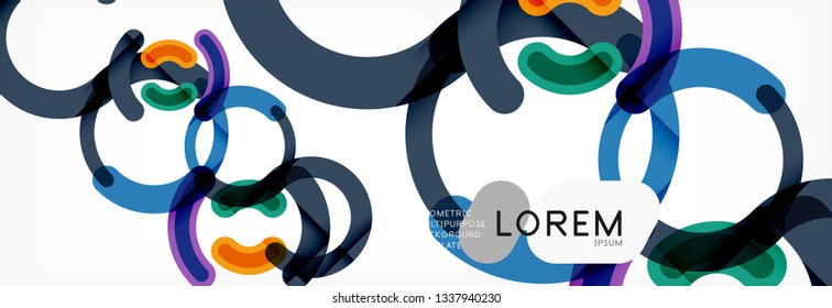 Line-Design-Kreise, abstrakter Hintergrund, Vektorgrafik