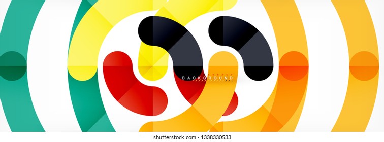 Line design circles abstract background, vector illustration