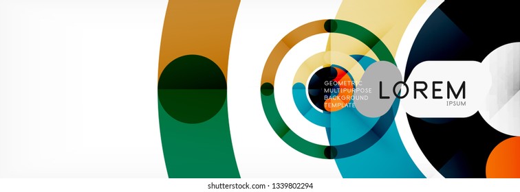 Line design circles abstract background, vector illustration