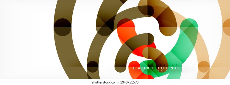Line design circles abstract background, vector illustration