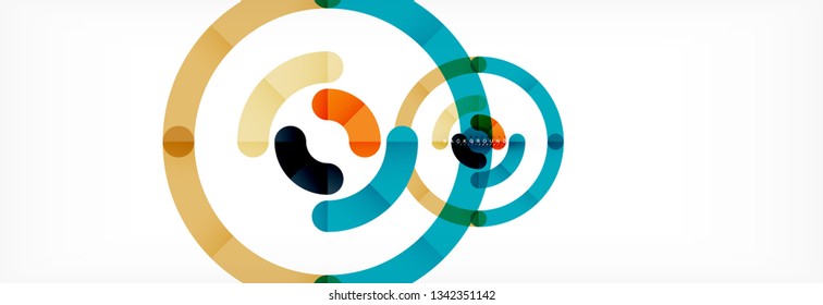 Line design circles abstract background, vector illustration