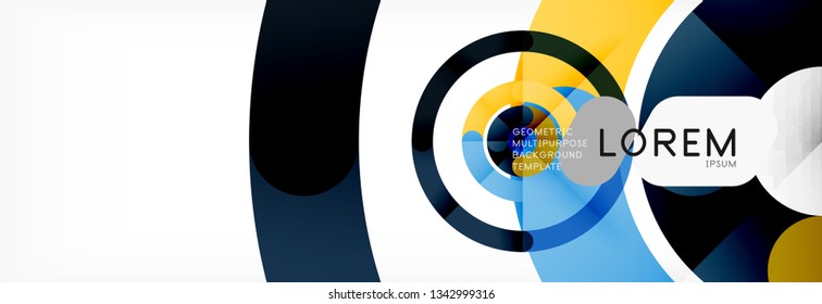 Line design circles abstract background, vector illustration