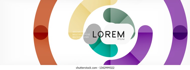 Line design circles abstract background, vector illustration