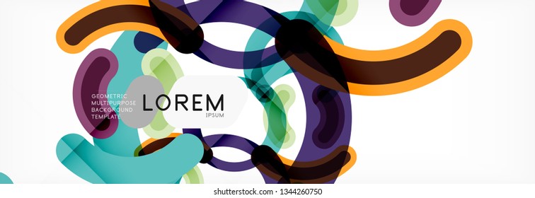 Line design circles abstract background, vector illustration