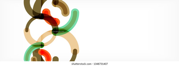 Line design circles abstract background, vector illustration