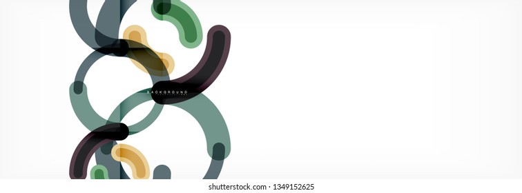 Line design circles abstract background, vector illustration