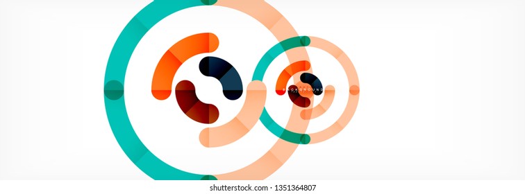 Line design circles abstract background, vector illustration