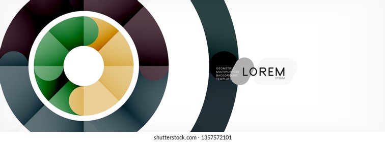 Line design circles abstract background, vector illustration