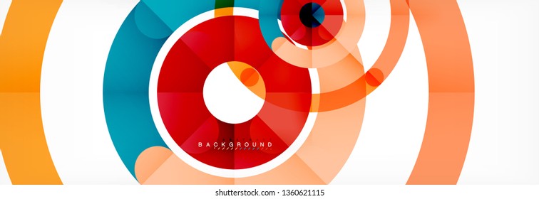 Line design circles abstract background, vector illustration