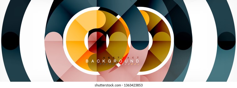 Line design circles abstract background, vector illustration