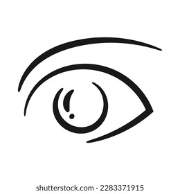 Line design eye icon on white background. Abstract line. Doodle. Hand drawn. Eps 10.