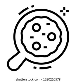 Line design of frying egg pan, egg omelette icon