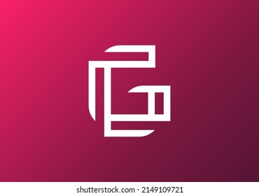 Line Design Gradient Purple letter G