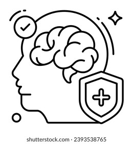 A line design icon of brain