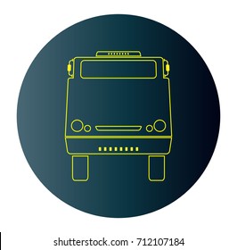 Line Design Icon of Front View Truck  in Blue Dark Background  Vector