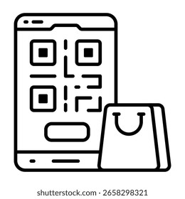 Um ícone de design de linha de código de barras móvel