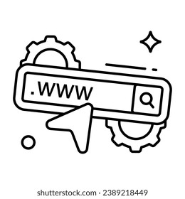 A line design icon of search box, www vector 