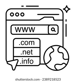 A line design icon of search box, www vector 