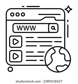 A line design icon of search box, www vector 
