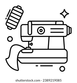 A line design icon of sewing 