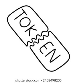 A line design icon of token

