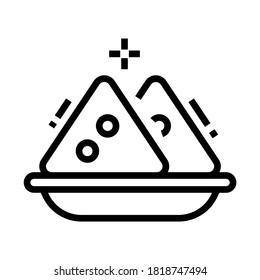 A line design icon of yummy samosas