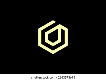 Letra de diseño de línea G basada en forma hexágona