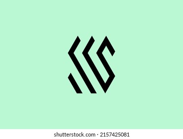 Line design letter S with striped style. Strong and sharp