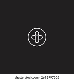 Ilusión de Vector de elemento de logotipo de diseño de línea de TI