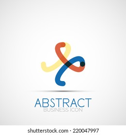 Logo de diseño de línea, icono de identidad empresarial geométrica abstracta, líneas conectadas, logotipo de bucle simétrico